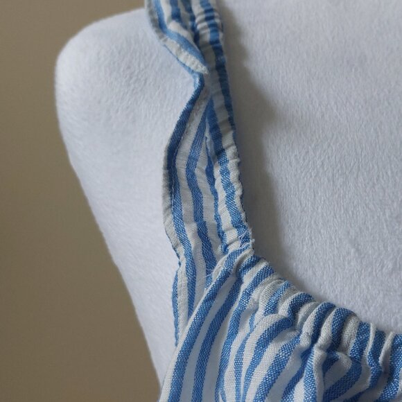 NWOT J. Crew Blue & White Stripped Linen-cotton Blend Camisole Sz L - Picture 4 of 6